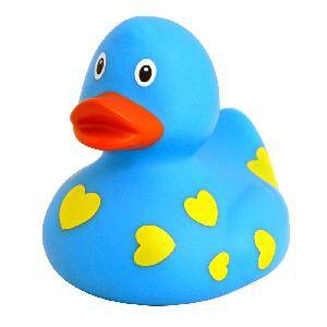 Голубая уточка с сердечками Funny Ducks